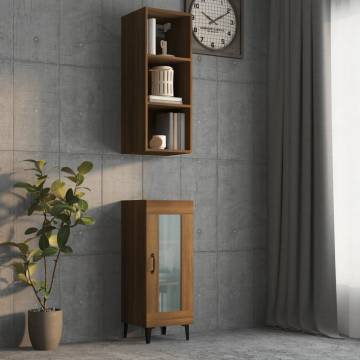 Brown Oak Wall Cabinet - Stylish Storage Solution | HipoMarket