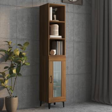 Brown Oak Wall Cabinet - Stylish Storage Solution | HipoMarket