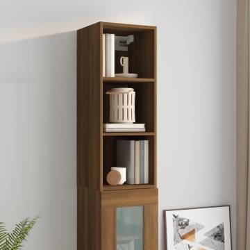 Brown Oak Wall Cabinet - Stylish Storage Solution | HipoMarket