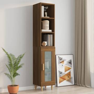 Brown Oak Wall Cabinet - Stylish Storage Solution | HipoMarket