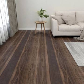 Self-Adhesive Flooring Planks - Dark Brown PVC (20 pcs)