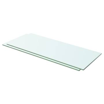 2 pcs Clear Glass Shelves 60x20 cm - Durable Display Solution