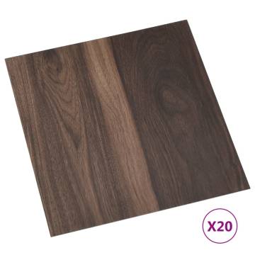 Self-Adhesive Flooring Planks - Dark Brown PVC (20 pcs)