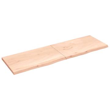 Wall Shelf 200x60 cm - Untreated Solid Wood Oak | Hipo Market