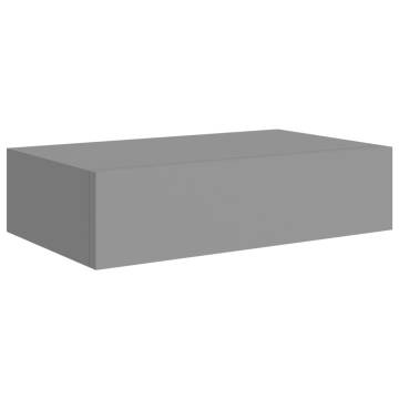 Wall-mounted Drawer Shelf Grey - Elegant Floating Storage