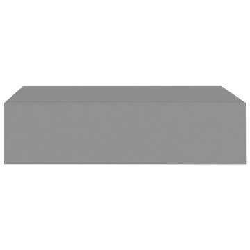 Wall-mounted Drawer Shelf Grey - Elegant Floating Storage