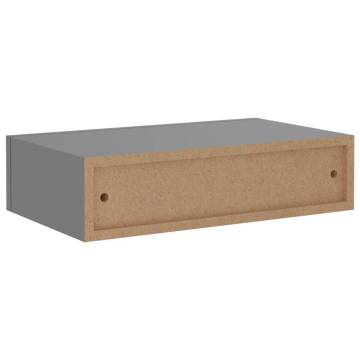 Wall-mounted Drawer Shelf Grey - Elegant Floating Storage