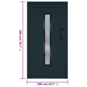 Front Door Anthracite 108x200 cm PVC - Elegance & Security