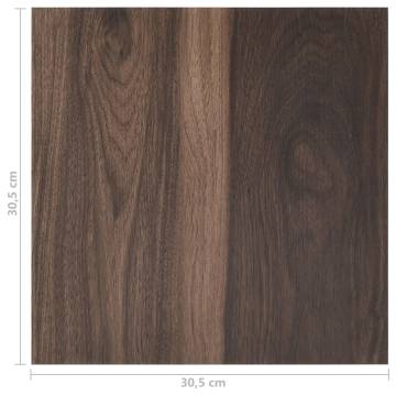 Self-Adhesive Flooring Planks - Dark Brown PVC (20 pcs)