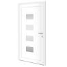 Elegant White Front Door 110x210 cm - Aluminium & PVC