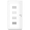 Elegant White Front Door 110x210 cm - Aluminium & PVC