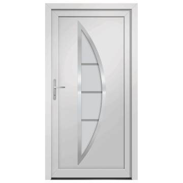 Front Door White 88x200 cm PVC - Secure & Elegant