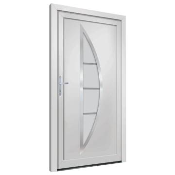 Front Door White 88x200 cm PVC - Secure & Elegant