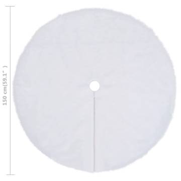 Christmas Tree Skirt White 150 cm Faux - Elegant Decor