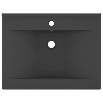 Luxury Matt Dark Grey Basin with Faucet Hole - Elegant Design