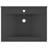 Luxury Matt Dark Grey Basin with Faucet Hole - Elegant Design