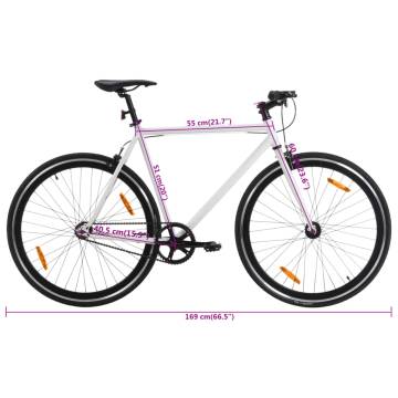 Fixed Gear Bike White & Black 700c 51 cm - Great for Commuting