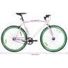 Fixed Gear Bike White & Green 55cm - Perfect for Commuting