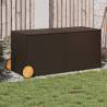 Garden Storage Box with Wheels Brown 283L Poly Rattan Colour brown Size 127 x 55 x 56/59.5 cm 