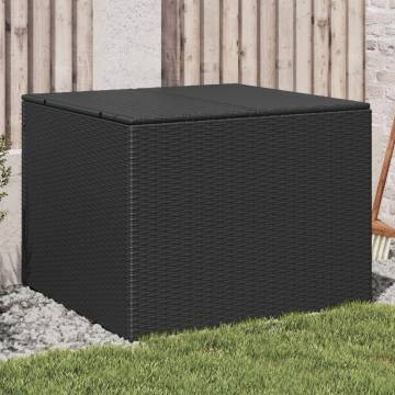 Garden Storage Box Black 291L - Durable Poly Rattan Design