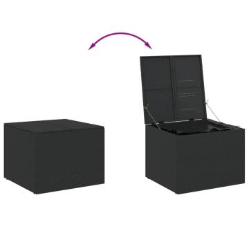 Garden Storage Box Black 291L - Durable Poly Rattan Design