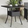 Garden Table with Glass Top Black 80x80x75 cm Poly Rattan Colour black Quantity in Package 1 Material glass 