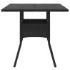 Garden Table with Glass Top Black 80x80 cm - Hipomarket