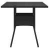 Garden Table with Glass Top Black 80x80 cm - Hipomarket