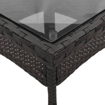 Garden Table with Glass Top Black 80x80 cm - Hipomarket