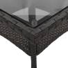 Garden Table with Glass Top Black 80x80 cm - Hipomarket