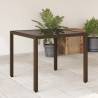 Garden Table with Glass Top Brown 90x90x75 cm Poly Rattan Colour brown Quantity in Package 4 