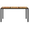 Garden Table with Acacia Wood Top - 150x90 cm, Black | Hipo Market