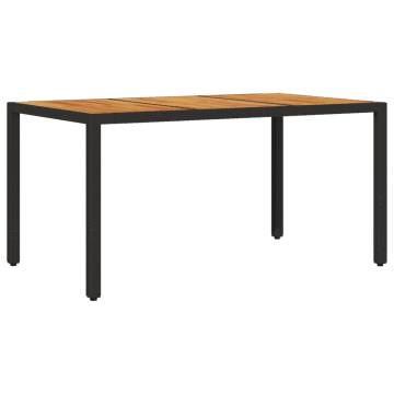 Garden Table with Acacia Wood Top - 150x90 cm, Black | Hipo Market