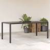 Garden Table with Glass Top Black 190x90x75 cm Poly Rattan Colour black Quantity in Package 4 