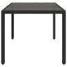 Stylish Black Garden Table with Glass Top - 190x90 cm