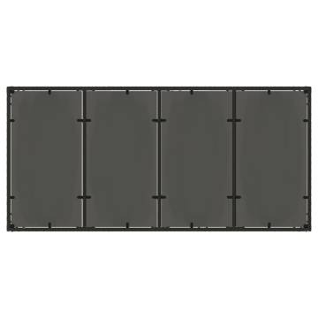 Stylish Black Garden Table with Glass Top - 190x90 cm