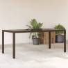 Garden Table with Glass Top Brown 190x90x75 cm Poly Rattan Colour brown Quantity in Package 4 