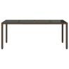 Brown Garden Table with Glass Top - 190x90 cm Poly Rattan