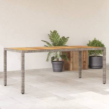 Stylish Garden Table with Acacia Wood Top - 190x90 cm