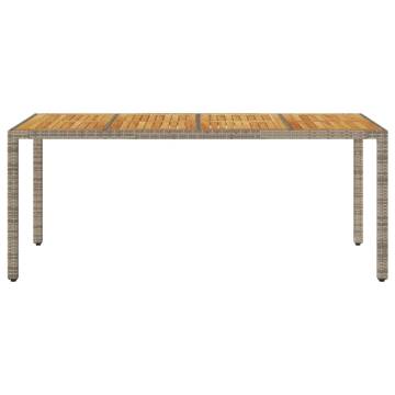 Stylish Garden Table with Acacia Wood Top - 190x90 cm