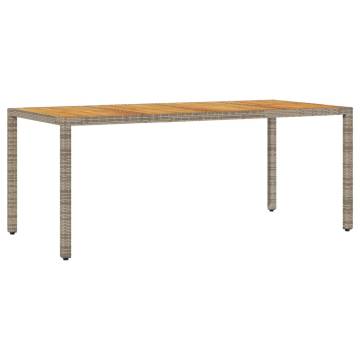 Stylish Garden Table with Acacia Wood Top - 190x90 cm