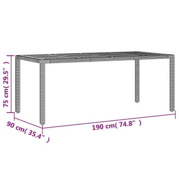 Stylish Garden Table with Acacia Wood Top - 190x90 cm