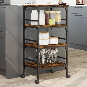 Buy Kitchen Trolley Smoked Oak | 45x35x89.5 cm | Hipomarket