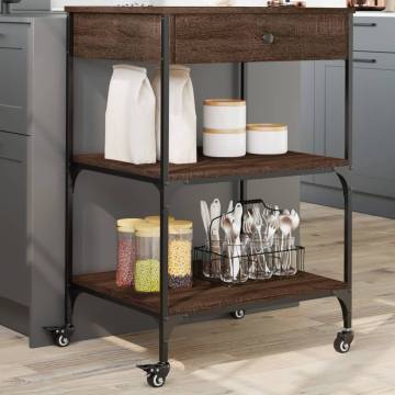 Kitchen Trolley Brown Oak - Engineered Wood | HipoMarket UK