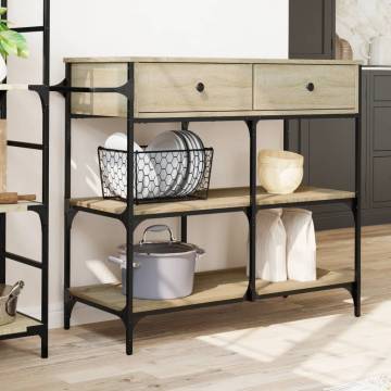 Sonoma Oak Kitchen Trolley - Stylish & Practical | HipoMarket