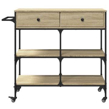 Sonoma Oak Kitchen Trolley - Stylish & Practical | HipoMarket