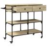 Sonoma Oak Kitchen Trolley - Stylish & Practical | HipoMarket