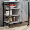 Kitchen Trolley Grey Sonoma 87.5x38.5x84.5 cm Engineered Wood Colour grey sonoma 