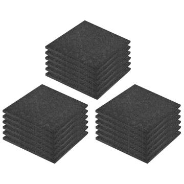 Fall Protection Tiles: 18pcs Rubber 50x50 cm - Black