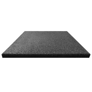 Fall Protection Tiles: 18pcs Rubber 50x50 cm - Black